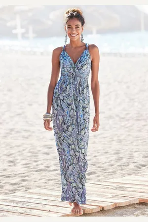 Lascana Maxikleid mit Paisleydruck und verstellbarem Ausschnitt, Sommerkleid