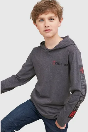 CHIEMSEE Kapuzenshirt mit Ärmeldruck Langarm, stylischer Druck, aus Baumwollmischung, mit Kapuze