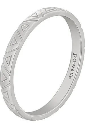 CAÏ Fingerring 925 Silber rhodiniert Dreiecke Stacking