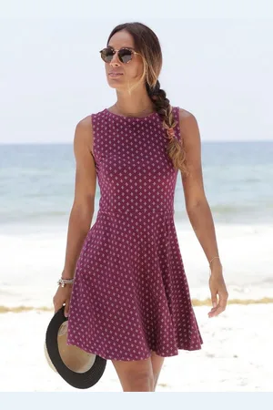 beachtime Strandkleid mit Alloverdruck, Sommerkleid aus elastischer Baumwolle