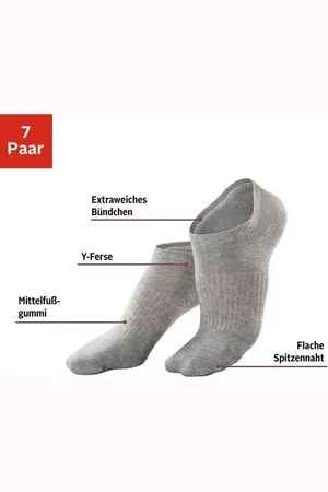 Lascana Sneakersocken (Packung, 7-Paar) mit Mittelfußgummi