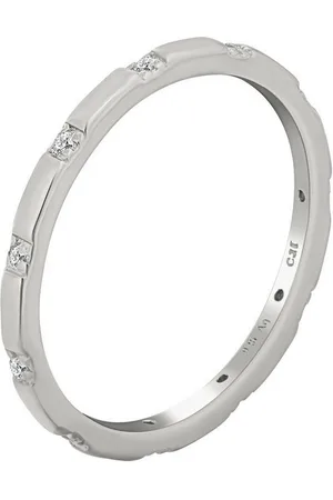 CAÏ Fingerring 925 Silber rhodiniert mit Zirkonia Stacking