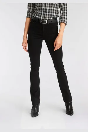 ARIZONA Bootcut-Jeans Ultra Stretch ausgestellte Beinform, Used-Waschung, hohe Leibhöhe