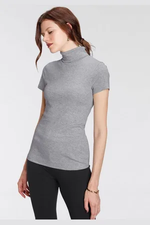 FLASHLIGHTS Rollkragenshirt figurbetont, Basic-Stil, Rollkragen, aus 100% Baumwolle, elastisch