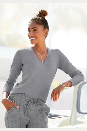 vivance collection V-Ausschnitt-Pullover in taillierter Form, weicher Strickpullover, Basic, klassisch