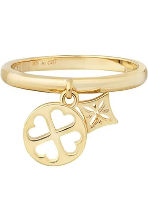 CAÏ Fingerring 925 Silber vergoldet Anhänger Cut-outs