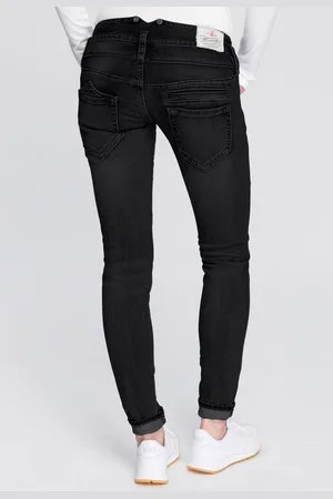 Herrlicher Röhrenjeans PITCH SLIM REUSED DENIM Low Waist mit leichtem Push-Up-Effekt