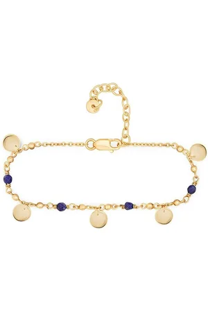 CAÏ Armband 925 Silber vergoldet Lapislazuli Plättchen