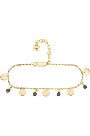 CAÏ Armband 925 Silber vergoldet Hämatit Plättchen