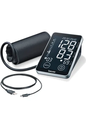 Beurer Oberarm-Blutdruckmessgerät BM 58 mit Arrhythmie-Erkennung und farbigem Risikoindikator, Inkl. Aufbewahrungstasche, Medizinprodukt, 2 Benutzerprofile