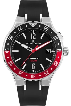 Jacques Lemans Kineticuhr Hybromatic, 1-2109A, Armbanduhr, Herrenuhr, Datum, Silikonarmband, bis 10 bar wasserd.