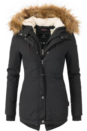 Marikoo Wintermantel Akira edler Winterparka mit Kunstfellkapuze