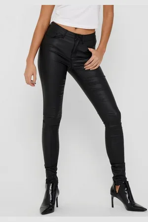 ONLY Lederimitathose ONLANNE K MID WAIST COATED PNT NOOS