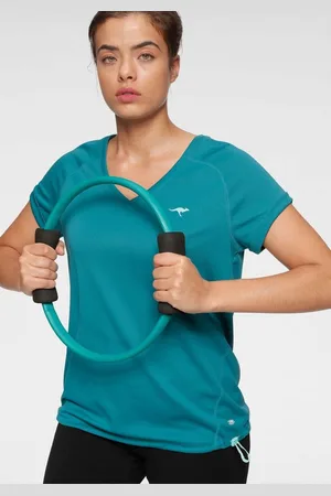 KangaROOS Funktionsshirt Kurzarm, figurumspielend, hüftbedeckend, mit V-Ausschnitt