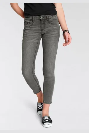 ARIZONA 7/8-Jeans mit Keileinsätzen extra-enger Schnitt, Used-Look-Waschung, niedrige Leibhöhe