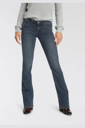 ARIZONA Bootcut-Jeans mit Keileinsätzen ausgestellte Beinform, niedrige Leibhöhe, elastisches Material