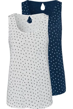 Lascana Shirttop (2er-Pack) mit süßem Blätter-Druck und Cut-Out im Nacken