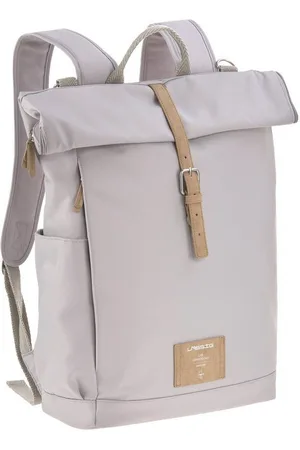 LÄSSIG Wickelrucksack Green Label, Rolltop, Grey, PETA-approved vegan, zum Teil aus recyceltem Material