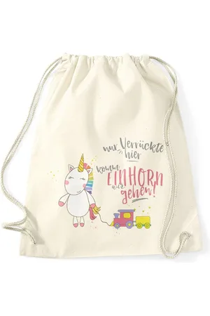 MoonWorks Turnbeutel Einhorn Turnbeutel Nur Verrückte hier komm Einhorn wir gehen Unicorn - Verkäufer: Akowi