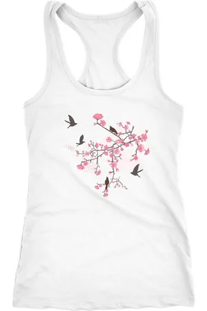 Neverless Tanktop Damen Tank-Top Cherry Tree Birds Kirschblüten Vögel Racerback - Verkäufer: Akowi