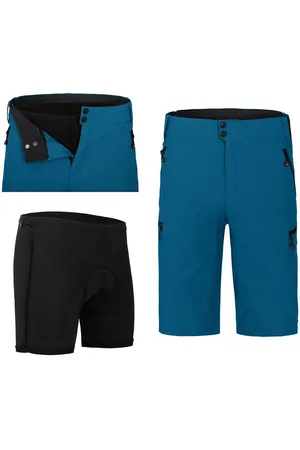 Bergson Fahrradhose PORVOO Bermuda (mit gepolsterter Innenhose) Herren Radshorts, robust, elastisch, Normalgrößen, saphir - Verkäufer: