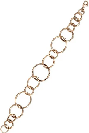 Jobo Armband aus großen Kreisen, 925 Silber roségold vergoldet 19 cm