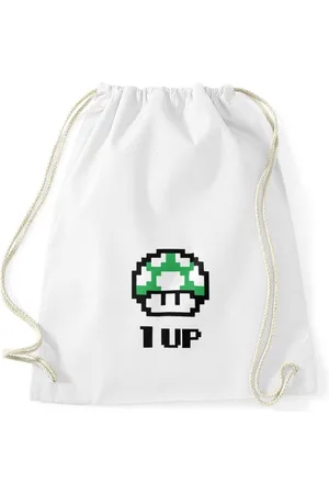 MoonWorks Turnbeutel Turnbeutel Geburtstag Retro Pixel-Pilz 1-Up-Pilz Level-Up Gaming Konsole 90er ® - Verkäufer: Akowi