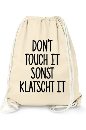 MoonWorks Turnbeutel Turnbeutel Spruch Don`t touch it sonst klatscht it Beutel Sportbeutel ® - Verkäufer: Akowi