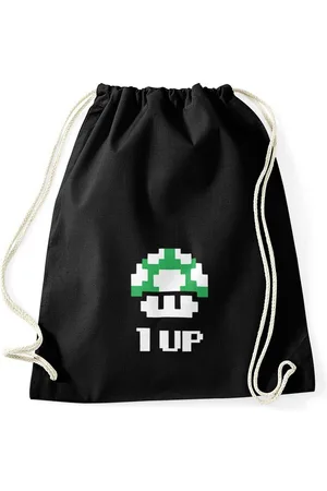 MoonWorks Turnbeutel Turnbeutel Geburtstag Retro Pixel-Pilz 1-Up-Pilz Level-Up Gaming Konsole 90er ® - Verkäufer: Akowi