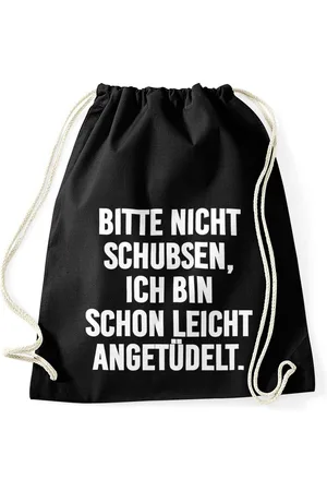 MoonWorks Turnbeutel Turnbeutel Spruch lustig Bitte nicht schubsen ich bin schon leicht - Verkäufer: Akowi