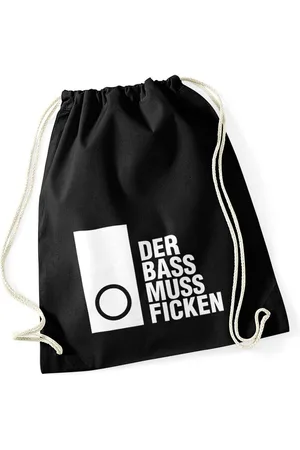 MoonWorks Turnbeutel Turnbeutel Techno Spruch - Der Bass muss Ficken - Party Festival Rave - Verkäufer: Akowi