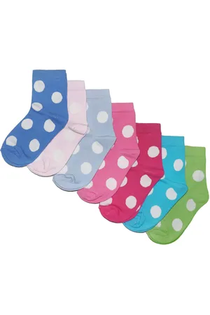 WERI SPEZIALS Strumpfhersteller GmbH Basicsocken Kinder Socken 7-er Pack für Mädchen >>Große Punkte<< aus Baumwolle (Set) 7er-Pack - Verkäufer: Strumpf-Welt GbR