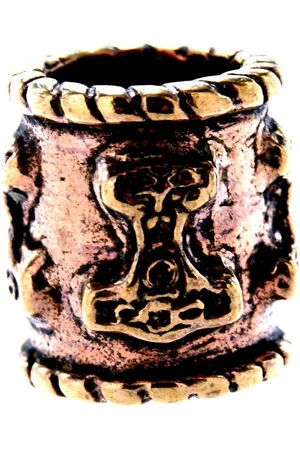 Kiss of Leather Diadem Bartperle Bronze Thorshammer Thor Hammer Mjölnir 8mm Haarperle - Verkäufer: