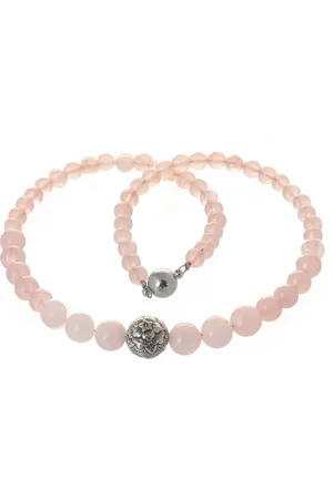 Bella Carina Perlenkette Rosenquarz u. Silberperle, Rosenquarz mit Silber Perle - Verkäufer: