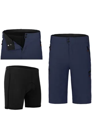 Bergson Fahrradhose PORVOO Bermuda (mit gepolsterter Innenhose) Herren Radshorts, robust, elastisch, Normalgrößen, peacoat - Verkäufer: