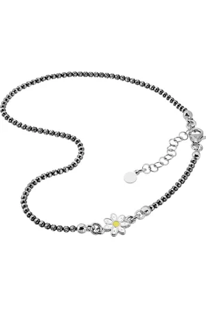 SilberDream Fußkette mit Anhänger Fußkette geschwärzt für Damen, Damen Fußketten (Blume) aus 925 Sterling Silber, Farbe: weiß, gelb, Ma - Verkäufer: Fit4Style Silberschmuck - IMPPAC