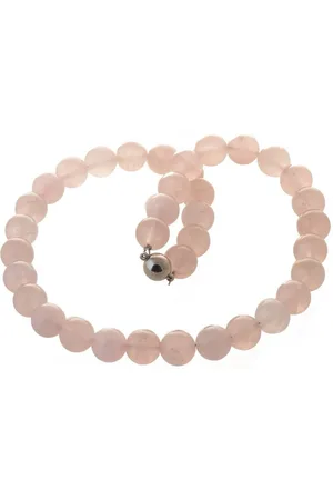Bella Carina Perlenkette Kette mit Rosenquarz Perlen 12 mm, Rosenquarz Perlen in 12 mm - Verkäufer:
