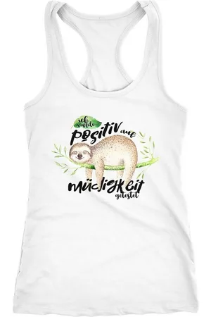 MoonWorks Tanktop Damen Tanktop Faultier Ich wurde positiv auf Müdigkeit getestet Sloth Racerback ® - Verkäufer: Akowi