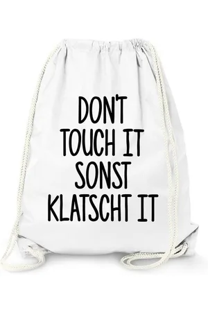 MoonWorks Turnbeutel Turnbeutel Spruch Don`t touch it sonst klatscht it Beutel Sportbeutel ® - Verkäufer: Akowi