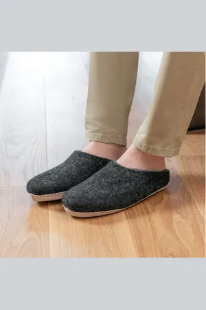 naturling Herren Filz Pantoffel Hausschuh (mit echter) Ledersohle - Verkäufer: C2M COMMERCE