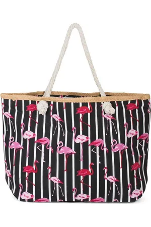 styleBREAKER Strandtasche Strandtasche mit Streifen und Flamingos (1-tlg) - Verkäufer: