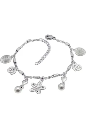 Bungsa Armband Bettelarmband Wirbel, Kugeln & Seestern Silber aus Edelstahl Damen (1 Armband, 1-tlg), Bracelet Armschmuck - Verkäufer: