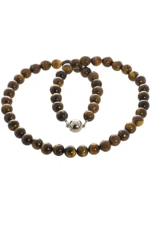 Bella Carina Perlenkette Kette mit Tigerauge Perlen 10 mm, Tigerauge 10 mm - Verkäufer: