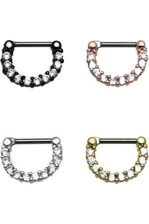 Karisma Nasenpiercing Titan G23 Septum Clicker Segment Ring Nasenring Zirkonia-, 1,2x8mm tsc-h11 - Roségold - Verkäufer: Schmuck