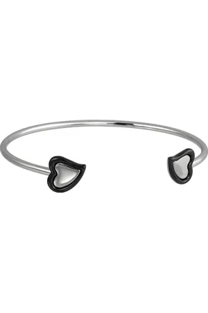 Amello Armreif Herz Armreifen silber schwarz (Armreif), Armreifen für Damen Edelstahl (Stainless Steel) - Verkäufer: Fit4Style Silberschmuck - IMPPAC