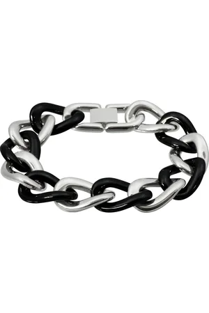 Amello Edelstahlarmband Panzer Armband silber schwarz (Armband), Armbänder für Damen Edelstahl (Stainless Steel) - Verkäufer: Fit4Style Silberschmuck - IMPPAC