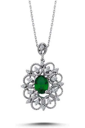 EinStein Diamant Goldkette Diamant Smaragd Halskette 585