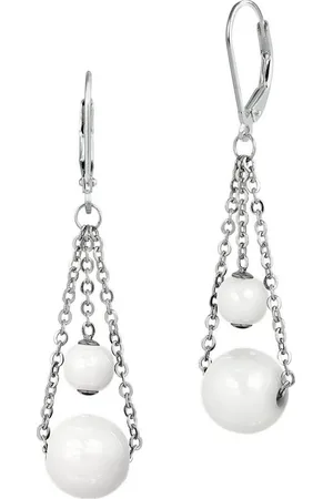 Amello Paar Ohrhänger Ohrringe Edelstahl Keramik (Ohrhänger), Damen Ohrhänger Kugeln Edelstahl (Stainless Steel), in , w - Verkäufer: Fit4Style Silberschmuck - IMPPAC
