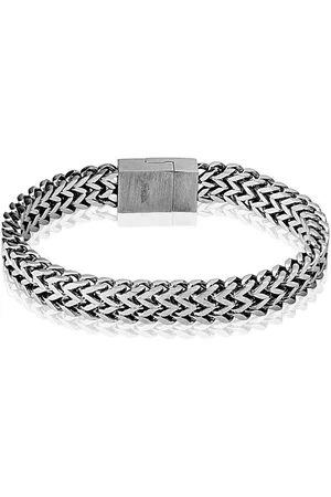Bungsa Armband Armband massiv mit Magnetverschluss Silber aus Edelstahl Herren (1 Armband, 1-tlg), Bracelet Armschmuck - Verkäufer: