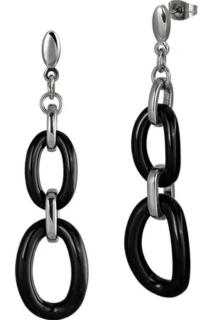 Amello Paar Ohrhänger Ohrringe Edelstahl Keramik (Ohrhänger), Damen Ohrhänger Ovale Edelstahl (Stainless Steel), in silberfarben, sc - Verkäufer: Fit4Style Silberschmuck - IMPPAC